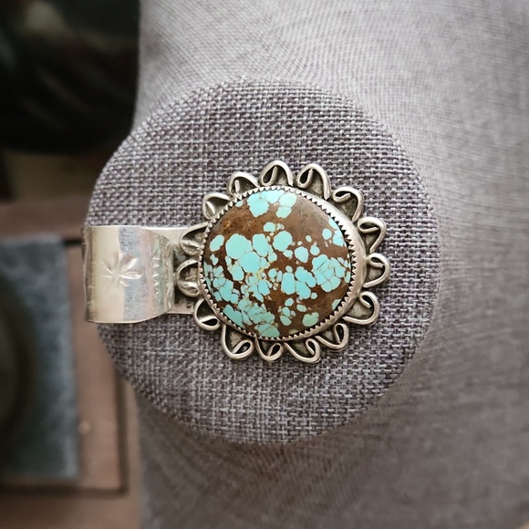 Stunning NWOT Native American Navajo Turquoise & Sterling Large Pendant 🩵🤎 - Picture 7 of 11